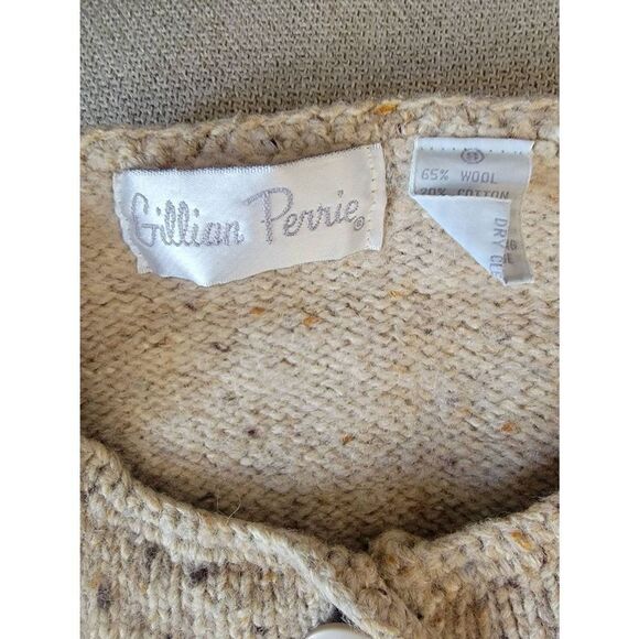Gillian Perrie Women's Oatmeal Wool Blend Button Front Sweater Size Small - Picture 3 of 6